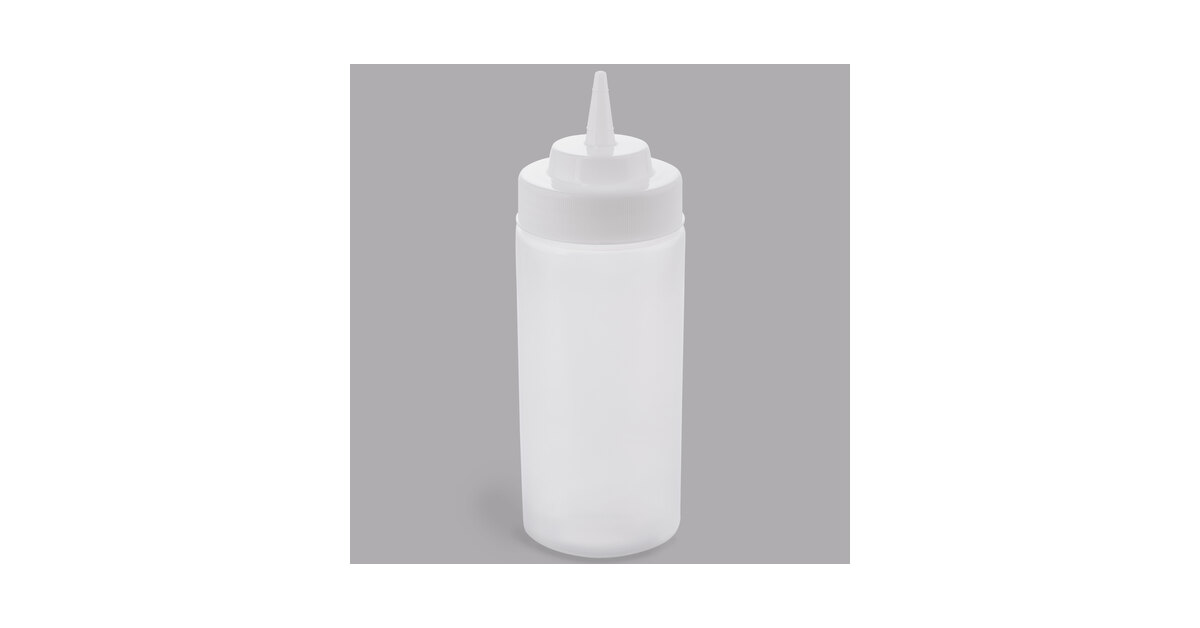 12 Ounce 16 Ounce Daily Chef Translucent White Squeeze Bottles For