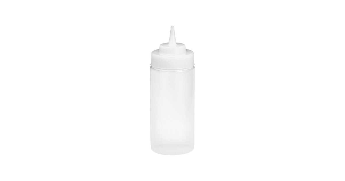 TableCraft 10853C 8 oz. Clear WideMouth™ Cone Tip Squeeze Bottle