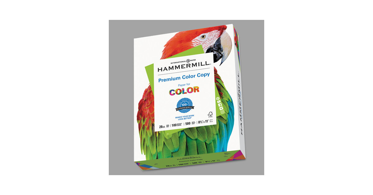 Hammermill 102467 8 1/2 x 11 Premium Photo White Ream of 28# Color Copy  Paper - 500 Sheets