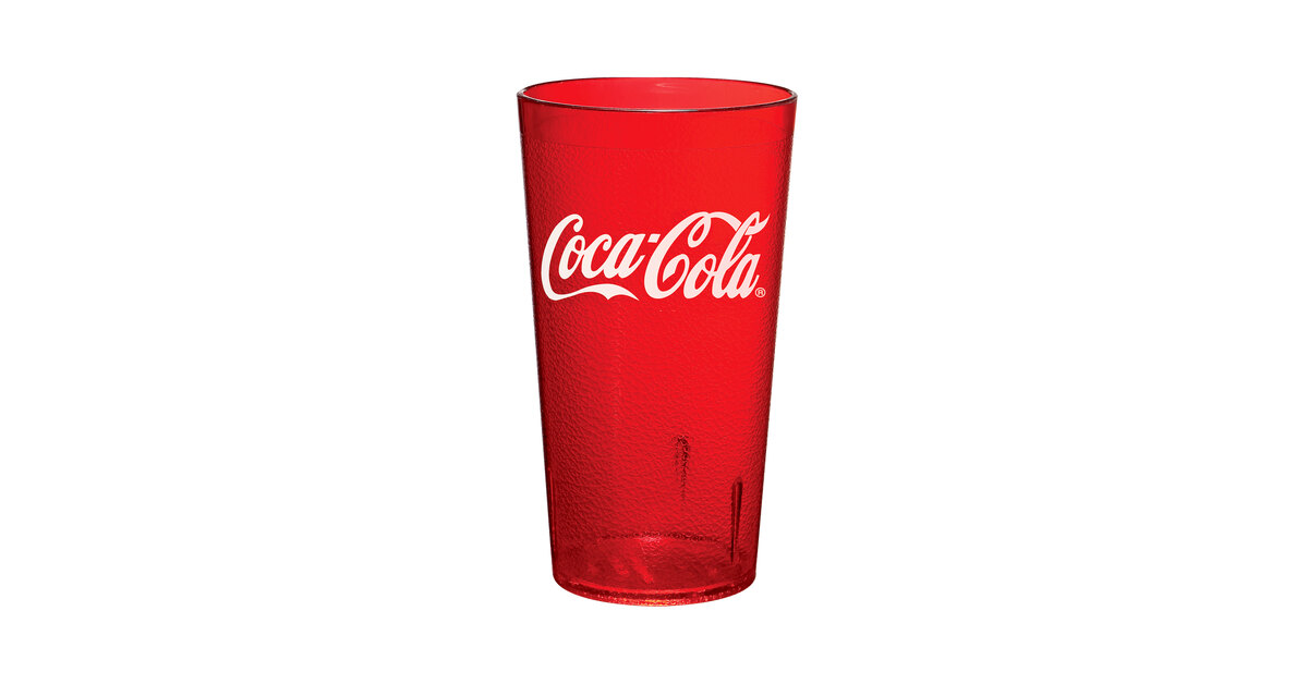 Coke Coca Cola Restaurant Red Plastic Tumblers Cups 16 Ounces 4 RC Blue 5  Total