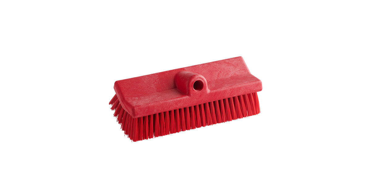 Carlisle 40422EC05 Sparta 12 Hi-Lo Red Floor Scrub Brush With End Bristles