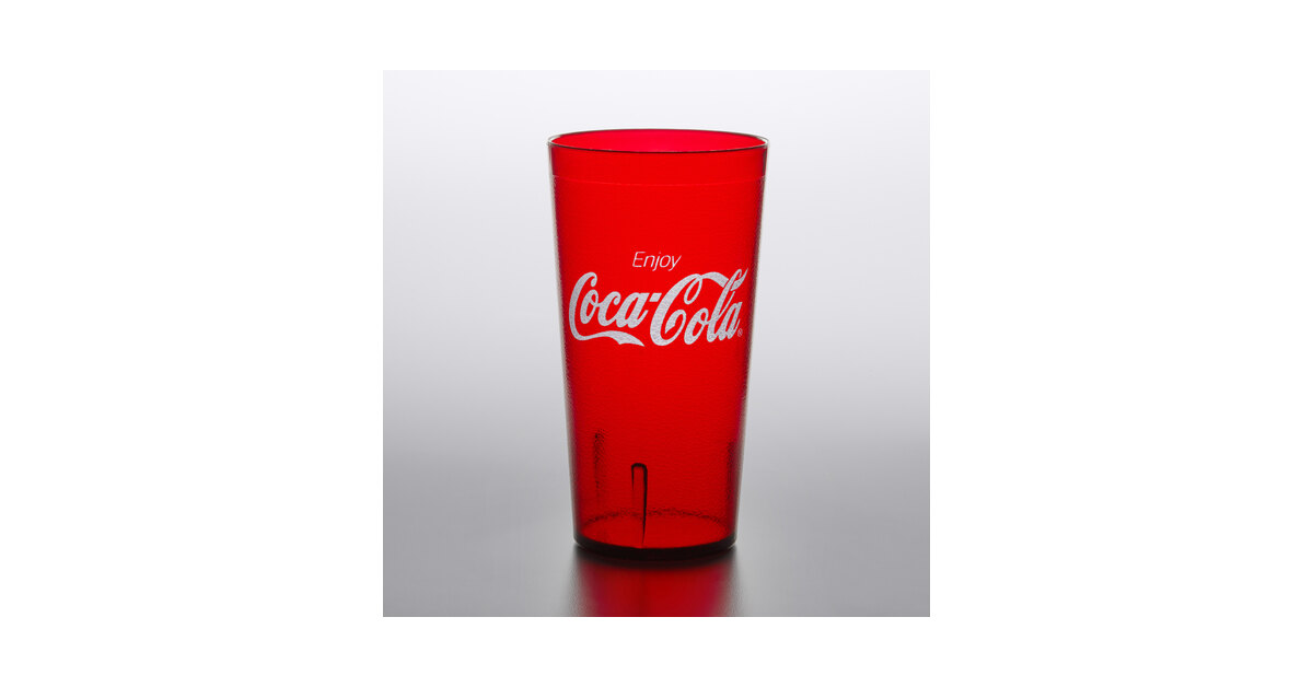GET 6632-RC 32 oz. Red Coca-Cola® SAN Plastic Tall Pebbled Tumbler