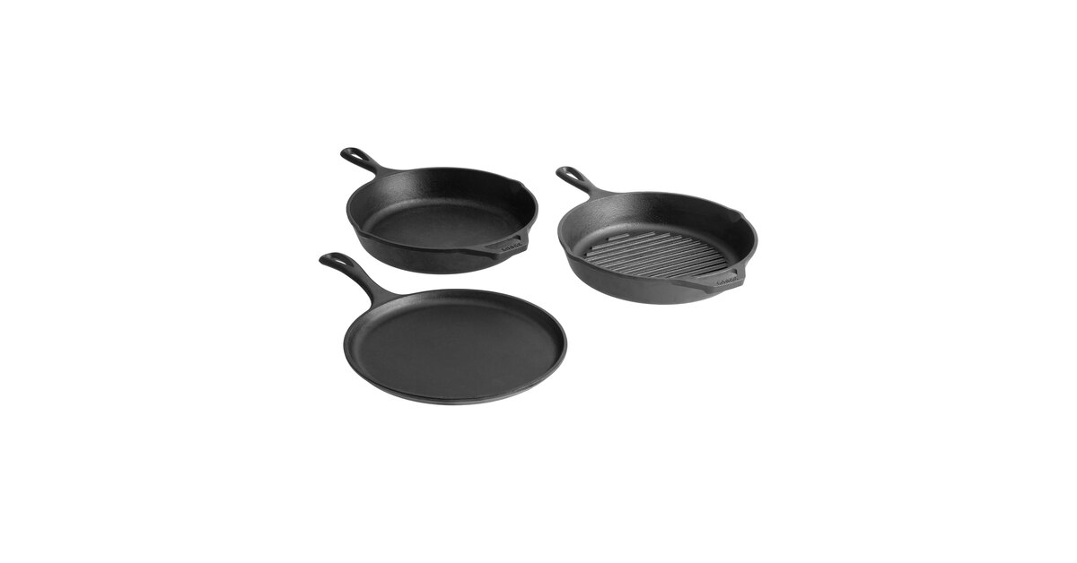 NewHome 3Pcs Pre-Seasoned Cast Iron Skillet Set, 6/8/10in Non-Stick Oven  Safe Cookware Heat-Resistant Frying Pan