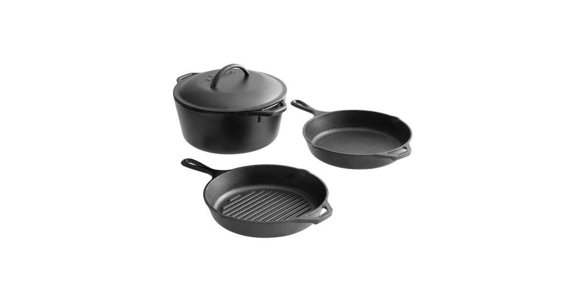 4-piece Hammered Cast Iron Childs Cookware Set Incl Large Dutch Oven With  Lid Frying Pan Sauce Pan 