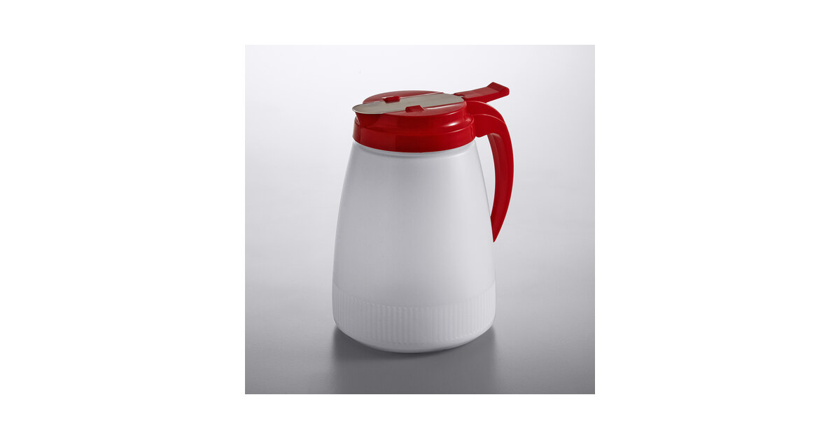 Vollrath 4748-02 Dripcut® 48 oz. Polyethylene Server with Red Top