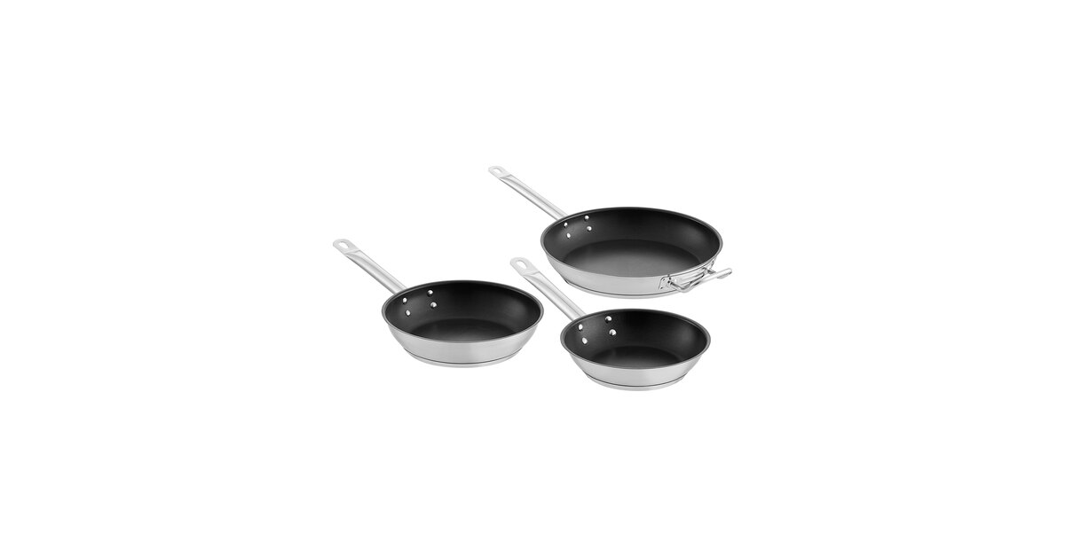 Vigor SS1 Series 14 Stainless Steel Non-Stick Fry Pan with Aluminum-Clad  Bottom, Excalibur Coating, and Helper Handle