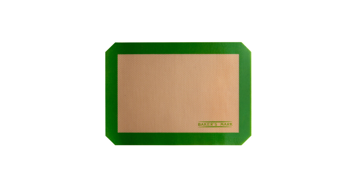 Baker's Mark 36 x 24 Green Grid Indexed Silicone Non-Stick Work Mat