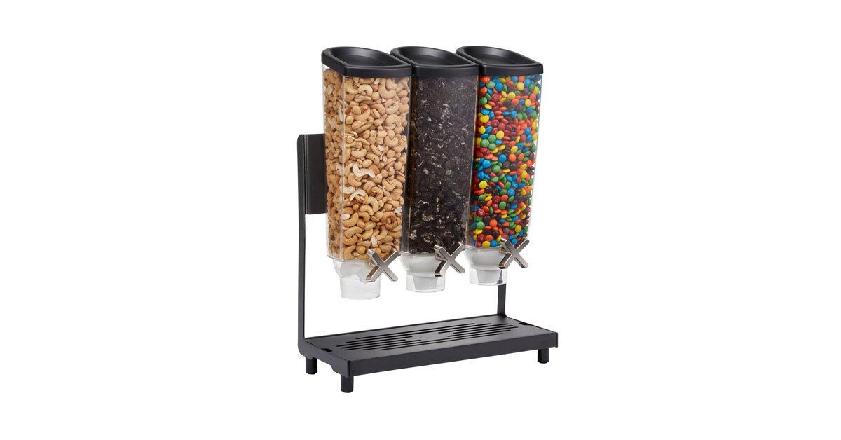 Rosseto EZ576 EZ-PRO 3.8 Liter Triple Canister Snack/Cereal Dispenser