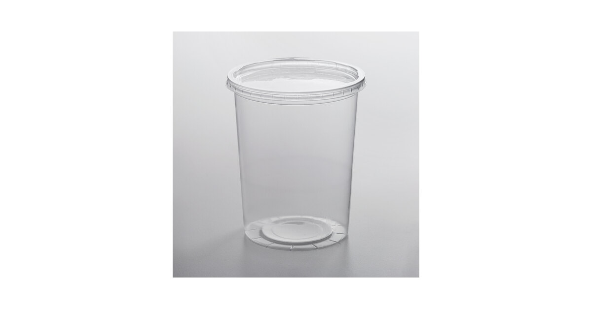 32 oz. Round Microwaveable Deli Container Combo Pack (Clear) 240/CS –