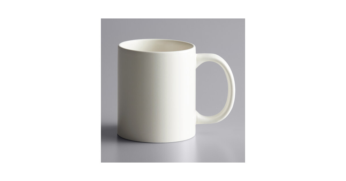 Acopa 12 oz. Customizable Ivory (American White) Customizable Victor  Stoneware Coffee Mug - 12/Pack