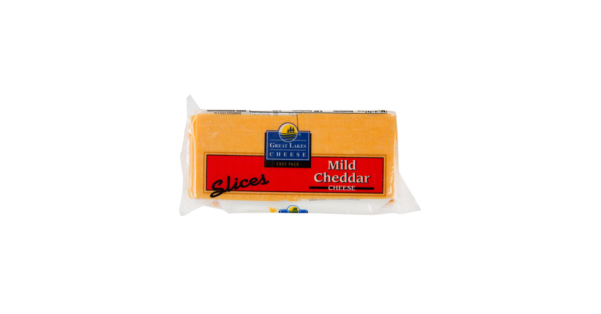Great Lakes Cheese Yellow Mild Cheddar Cheese Slices - 192/Case