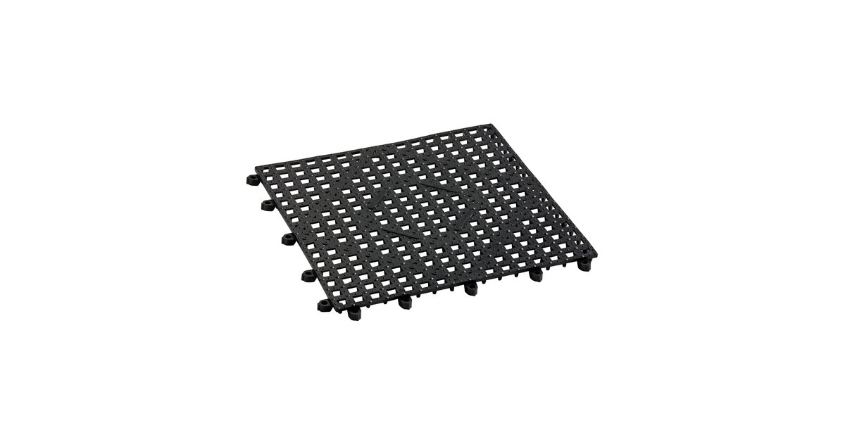 Bar Lux Square Black Bar Mat - Interlocking - 12 x 12 - 50 count box