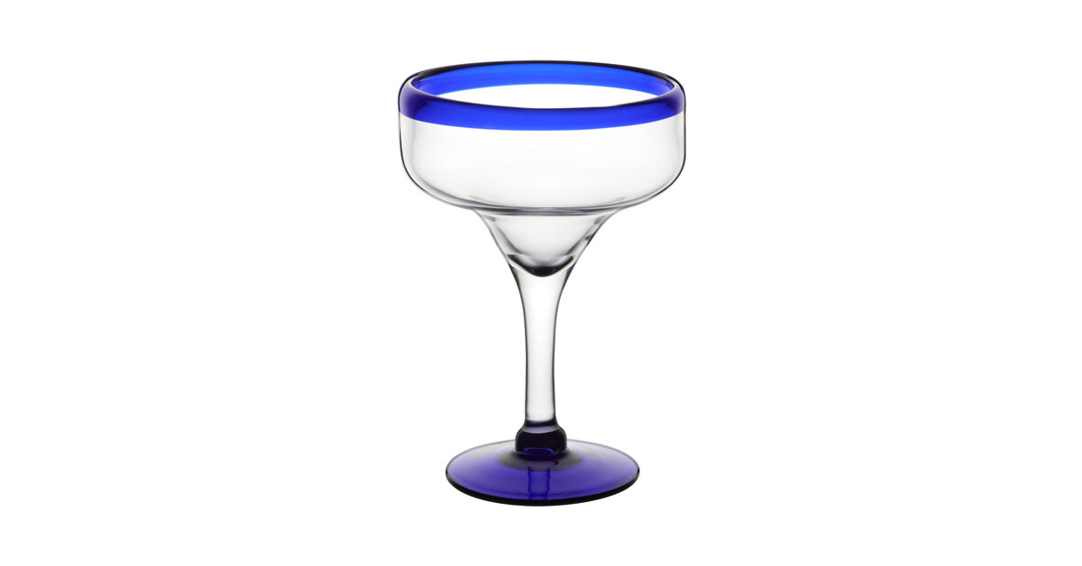 NOVICA Hand Blue Recycled, 10 Oz "Cancun Night Blown Wine - View #2