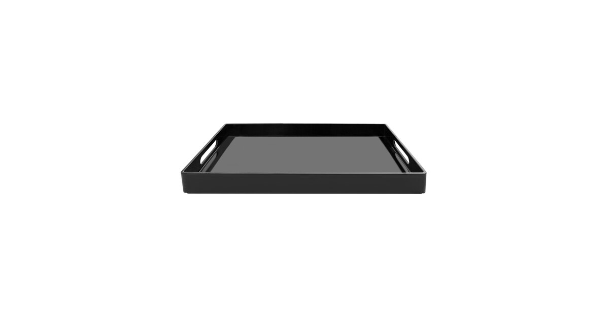 Black Rectangular Tray with Handles (16