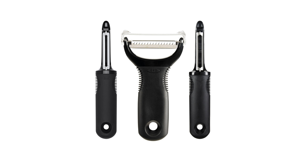 OXO 1140380 Good Grips 3-Piece Vegetable Peeler Set with Straight