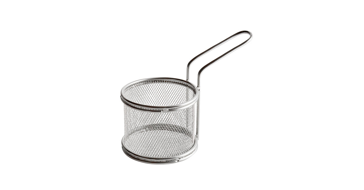 3.94x3.07in Mini Stainless Steel Chip Basket Fries Cook Basket with Handle Dia 