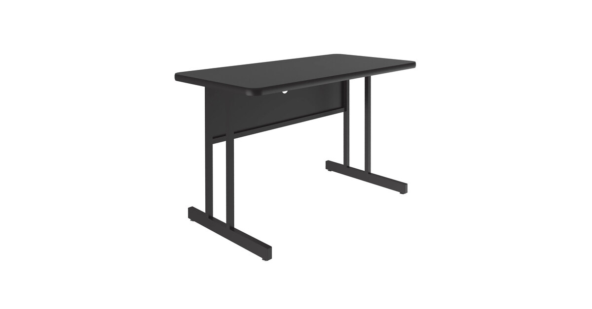 Correll 36x72 Office Workstation Table - Fusion Maple Laminate Top, Steel Frame, Made In USA