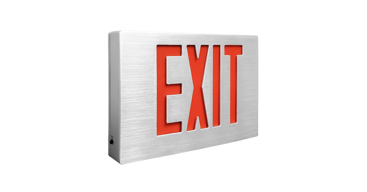 CLS 02-XARAA-AC2 Thin Double Face Aluminum LED Exit Sign with Red