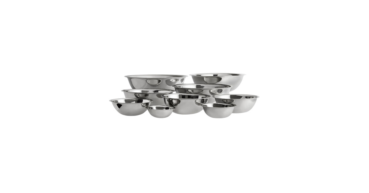 Vollrath 9 Piece Standard Weight Stainless Steel Mixing Bowl Set