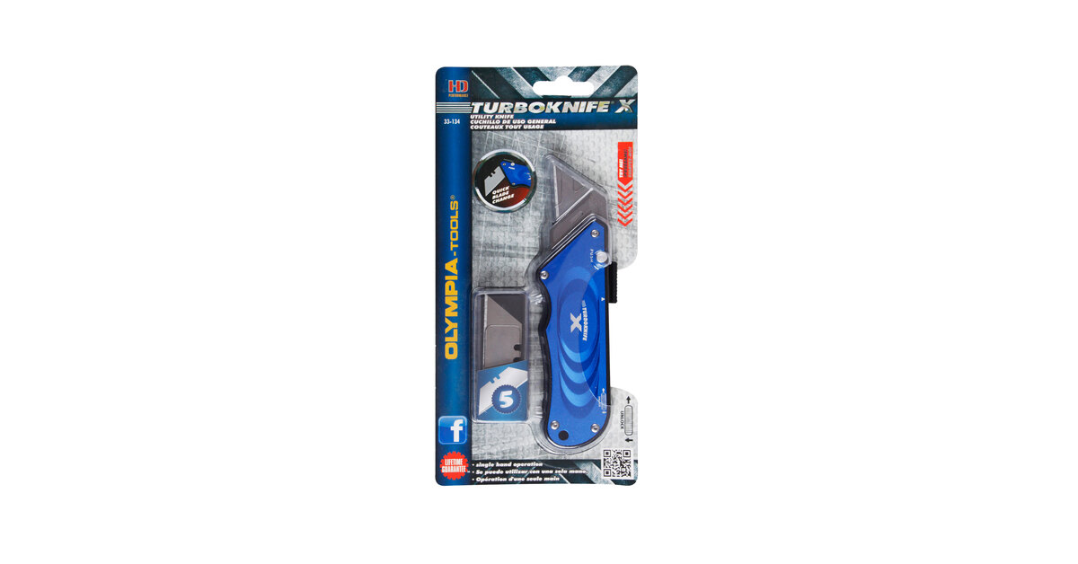 Olympia Tools 33-134 Turboknife X Blue Utility Knife