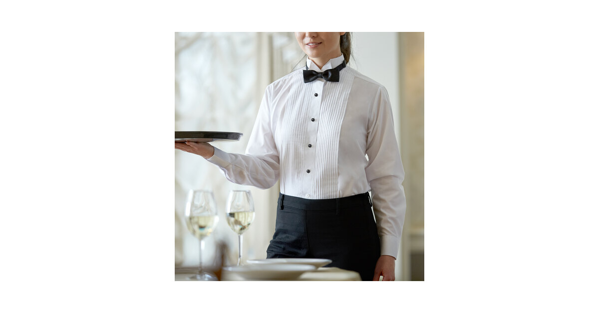 Henry Segal Men's Wing Tip Short Sleeve Tuxedo Shirt - Restaurant Uniforms
