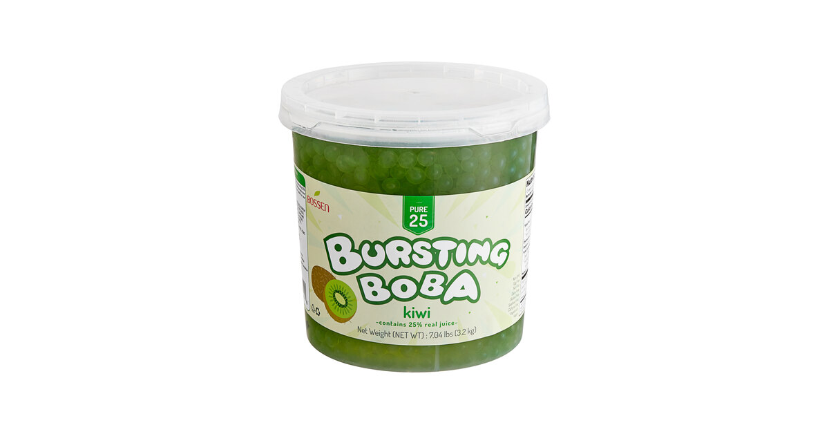 Bossen Pure25 Kiwi Bursting Boba 7.04 lb. - 4/Case