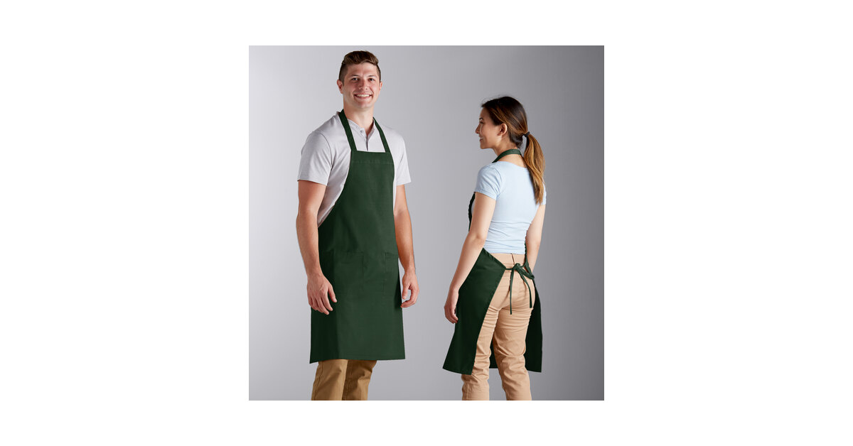 Two pocket full size 30" x 34" hunter green apron 