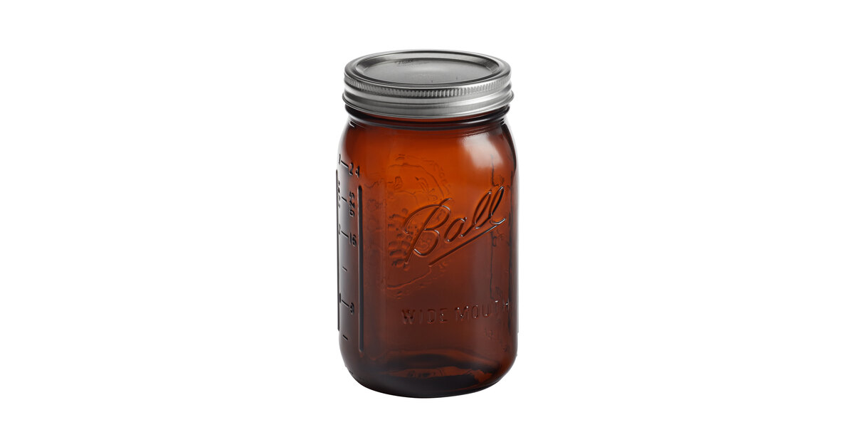 Ball Collection Elite 1/2 Gallon Wide Mouth Amber Canning Jar, Bulk, 6 Jars  14400690471