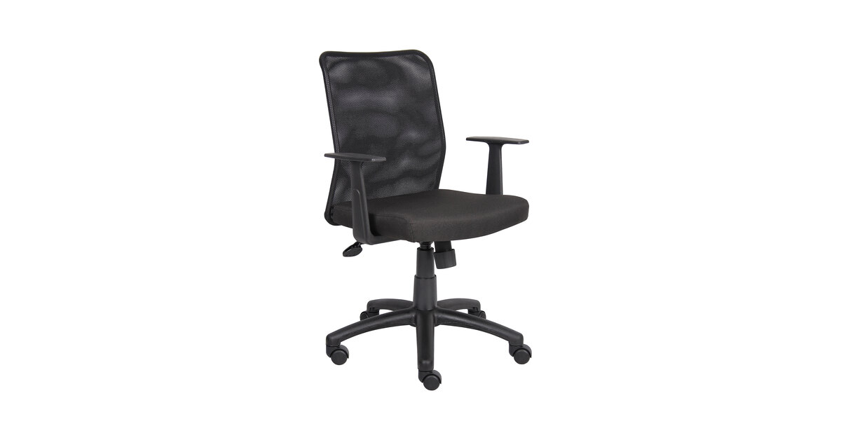 Boss Office Products Budget Mesh Task Chair With T-Arms B6106 New 