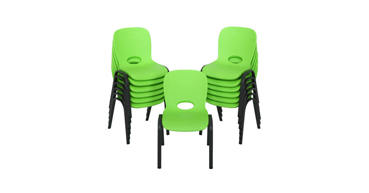 Lifetime 80474 Lime Green Children's Stacking Chair - 13/Pack
