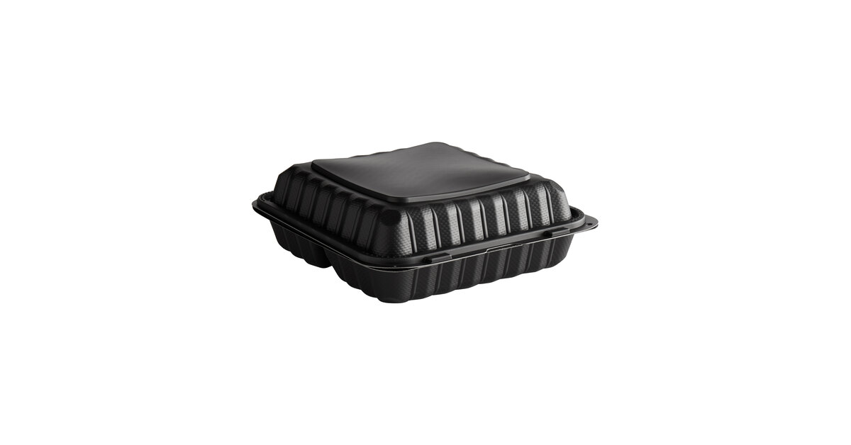 3-Compartment Microwaveable Black Take-Out Containers 9