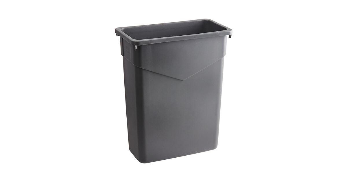Carlisle 34201523 Trimline Rectangle Waste Container Trash Can, 15 Gallon, Gray