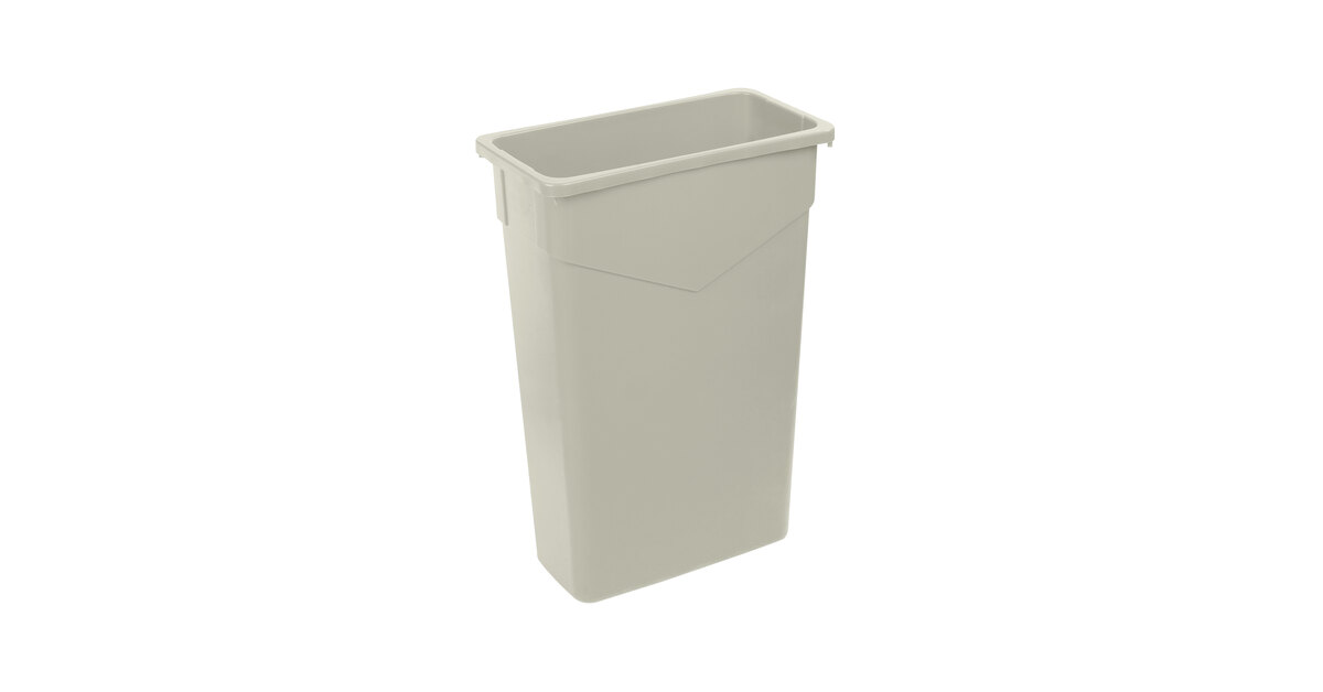 Carlisle 34201523 Trimline 15 Gallon Gray Slim Rectangular Trash Can