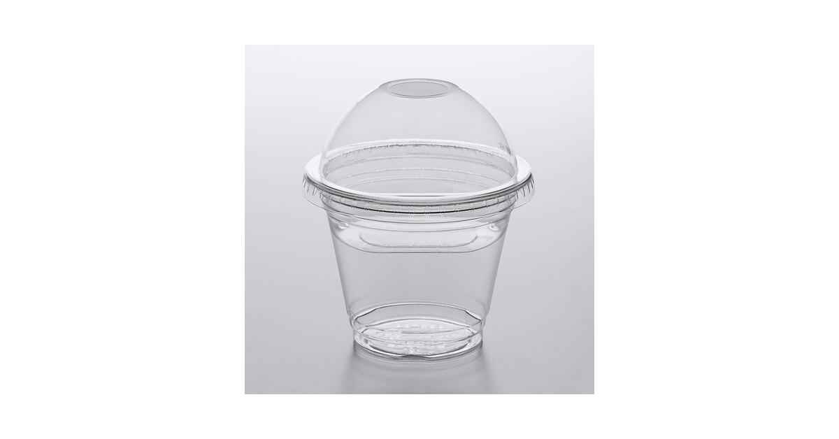 Stock Your Home 9-Ounce Treat Cups with Dome Lids (50 Count) - Plastic