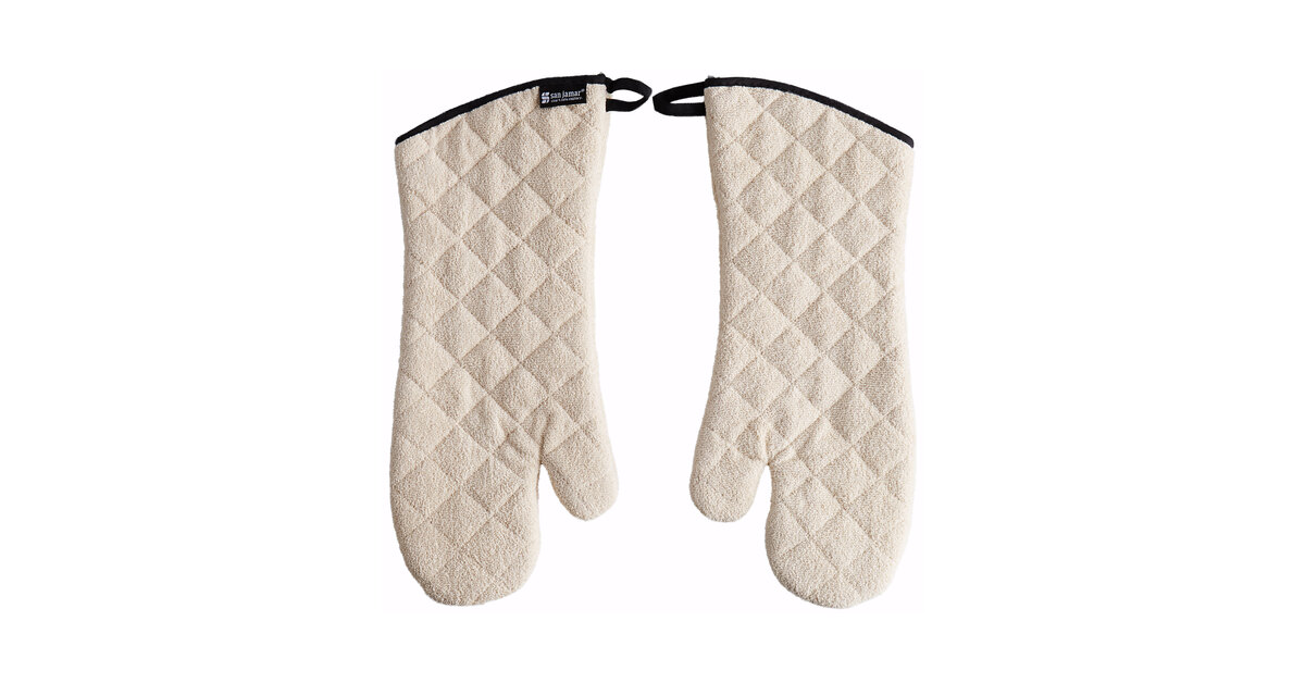 San Jamar Terry Oven Mitts Heavy Duty - Protects to 500F - 24