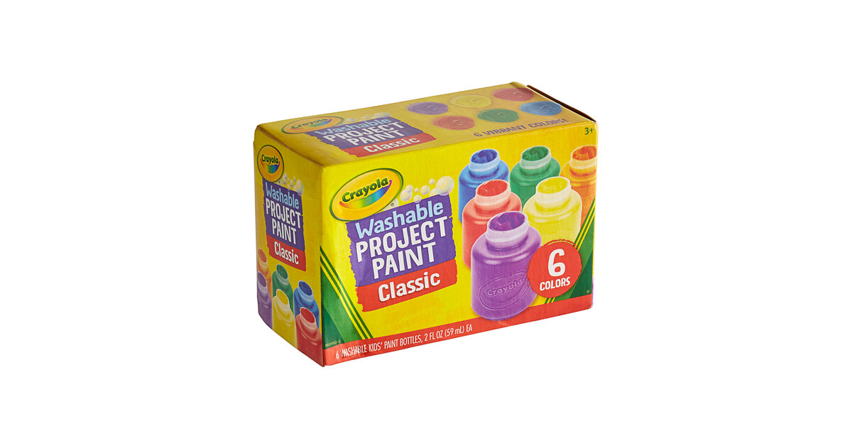 Set De 6 Témperas Metálicas Lavables Crayola – Colores Brillantes, Fáciles De Limpiar, Ideales Para Manualidades Infantiles