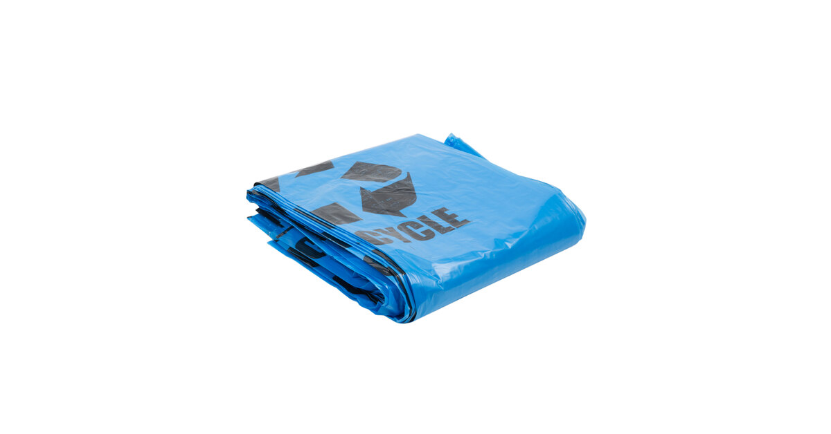 Plasticplace 40-45 Gallon Recycling Bags, 100 Count, Blue