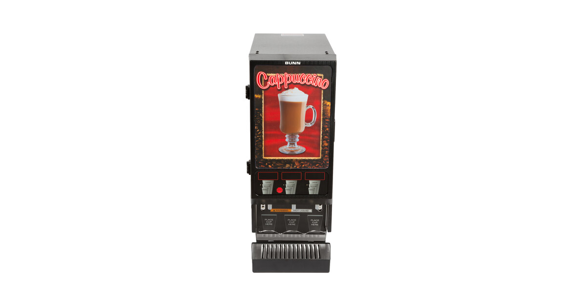 Bunn FMD-3 Fresh Mix Hot Powdered Drink Machine, 3 Hoppers, Cafe Display,  120v (SET00.0197)