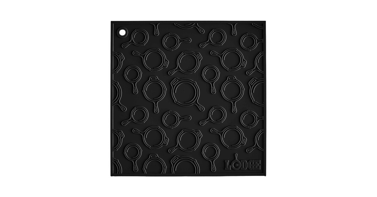 Lodge 7.25 inch Deluxe Round Stone Gray Silicone Trivet