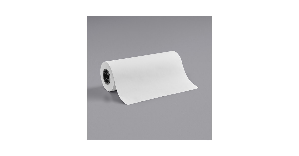 Nova 18x1000' White Butcher Paper Roll - 40# Basis Weight, 1 Roll