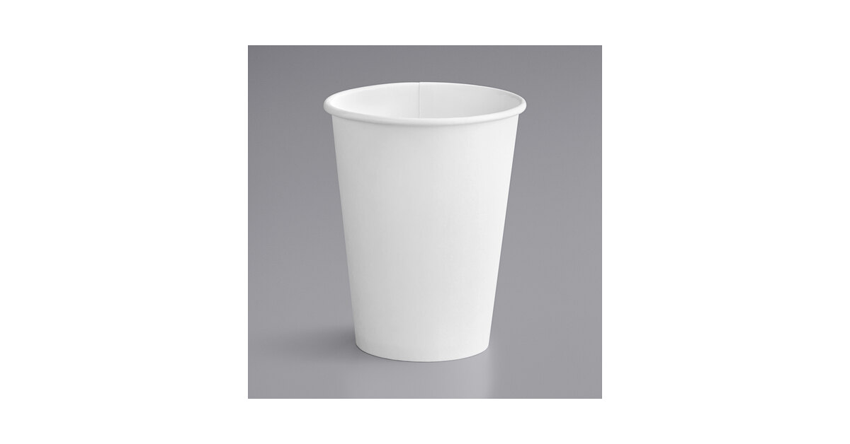 12 oz. White Poly Paper Hot Cup – 1000/Case
