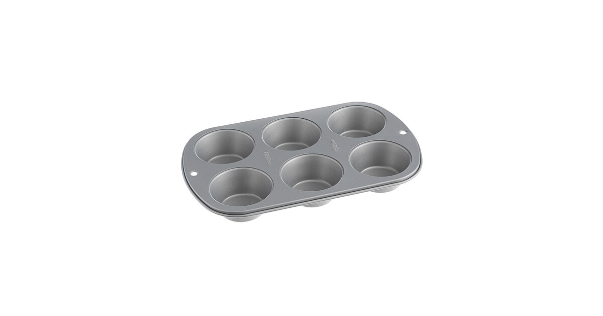 E-far Muffin Pan Set of 2, Non-stick Muffin Pan Tin for Baking, 6-Cup Metal  Cupcake Pan Tray for Oven, Easy Release & Clean, Regular Size - 11.44 x