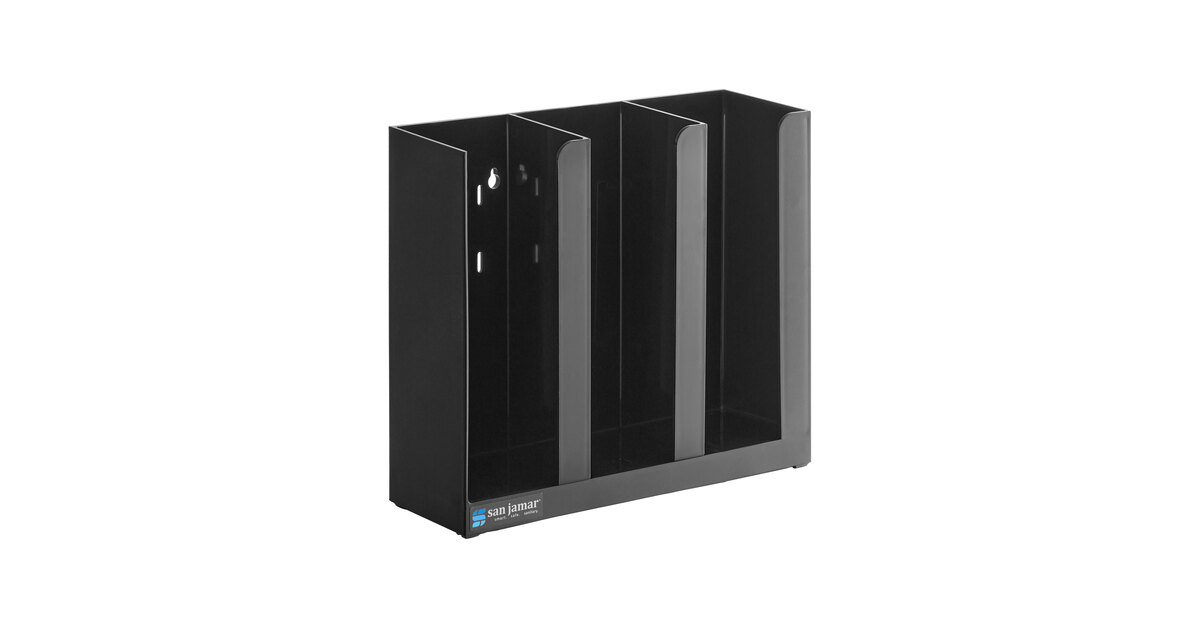San Jamar PCL3ADJ Black Adjustable 3-Section Countertop Portion