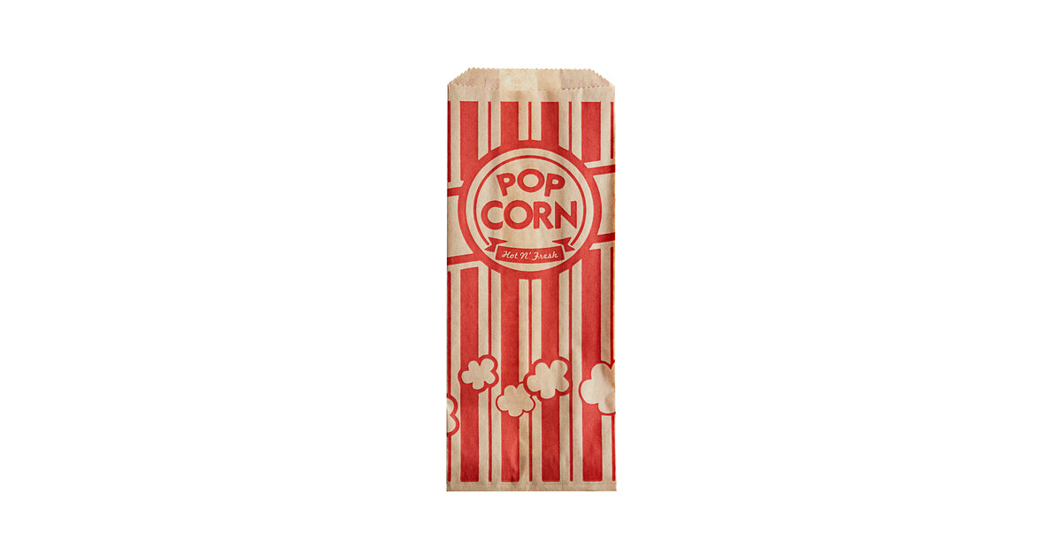 Carnival King Paper Popcorn Bags 1 Oz Red & White 1000/case for sale online 