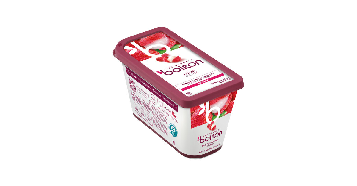 Les Vergers Boiron Lychee 100% Fruit Puree 2.2 lb. - 6/Case
