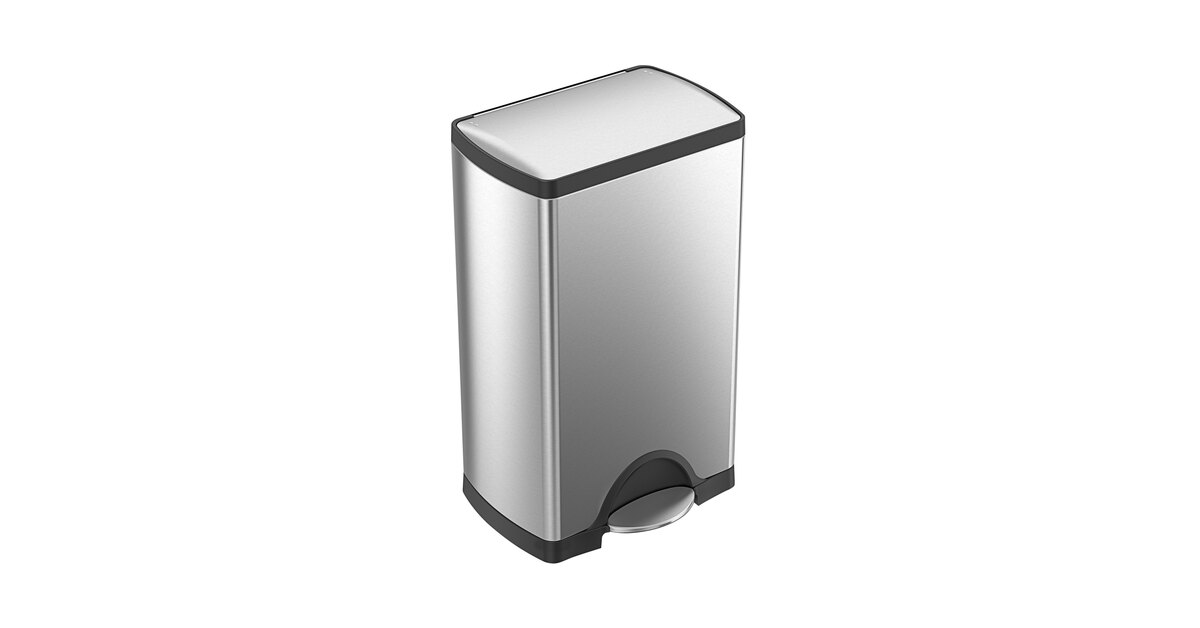 Simple Human Classic Brushed Stainless Steel Step Trash Can, 38l (10gal)
