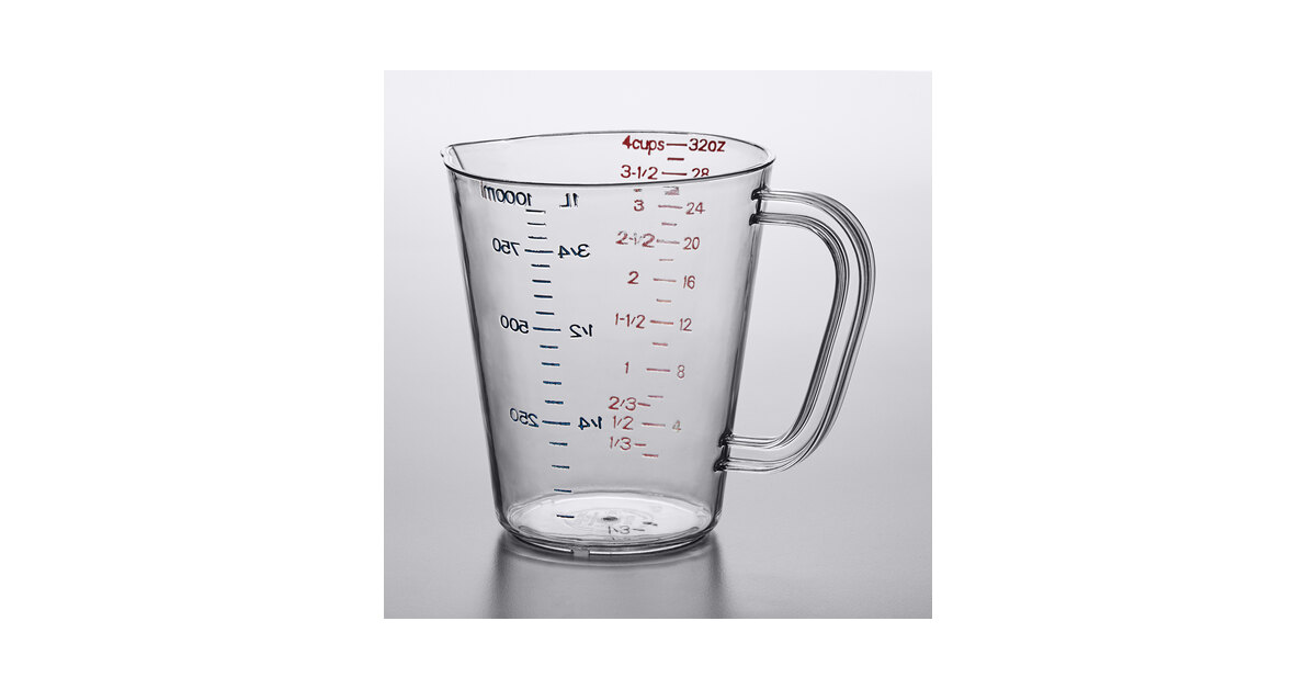 WebstaurantStore 4 Qt. (16 Cups) Clear Plastic Measuring Cup