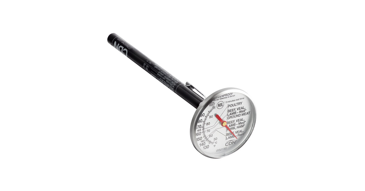 CDN ProAccurate® Instant Read Meat Thermometer for Precise Ovenproof  Poultry Cooking, 1.75 Dial (IRM190)