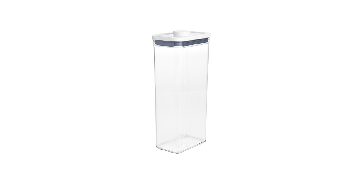 OXO Good Grips 1.2 Qt. Clear Rectangular SAN Plastic Food Storage Container  with White POP Lid
