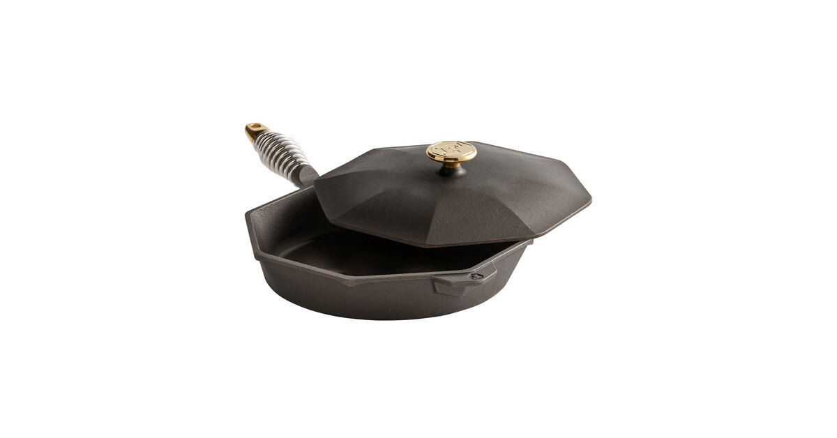 FINEX Cast Iron Collection 12 in. Cast Iron Skillet in Iron Patina with Lid  SL12-10001 - The Home Depot